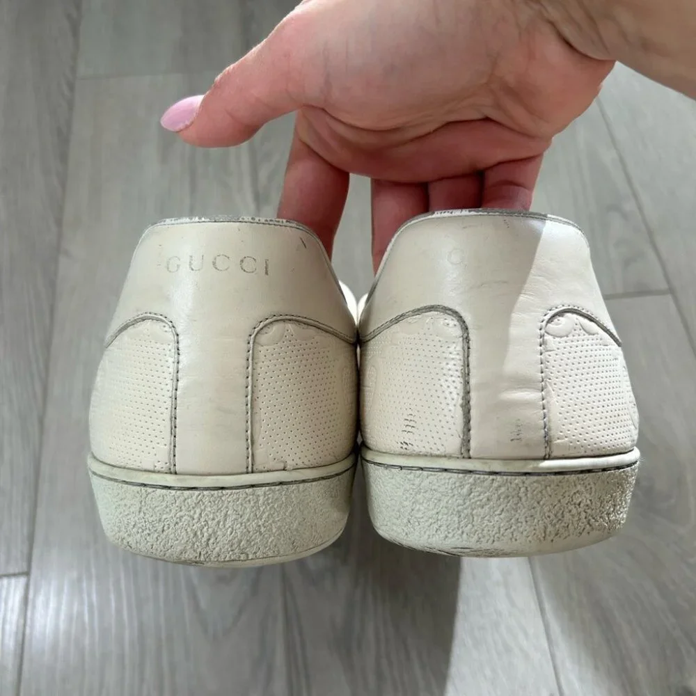 Gucci Ace GG Embossed White Sneakers